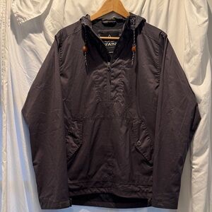 NWOT Prana Pullover Anorak Jacket Hooded Half Zip Brown Men's‎ Small